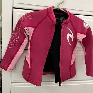 Toddler Girls Rip Curl Wetsuit Top Pink 2T/3T